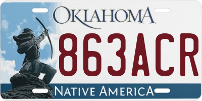 OK license plate 863ACR