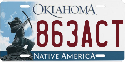 OK license plate 863ACT