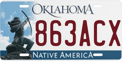 OK license plate 863ACX