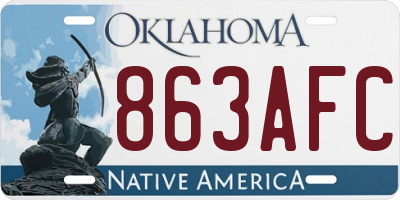 OK license plate 863AFC