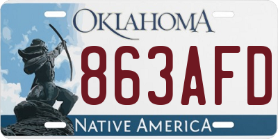 OK license plate 863AFD