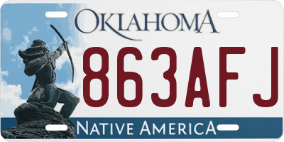 OK license plate 863AFJ