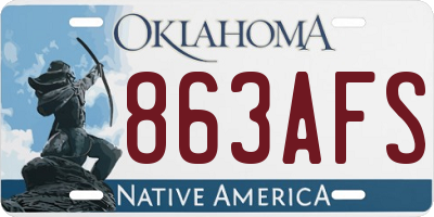 OK license plate 863AFS