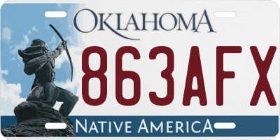 OK license plate 863AFX
