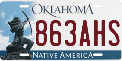 OK license plate 863AHS