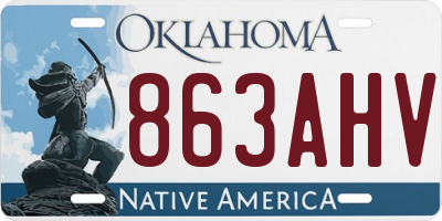 OK license plate 863AHV