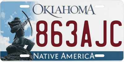 OK license plate 863AJC