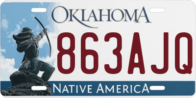 OK license plate 863AJQ