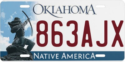 OK license plate 863AJX