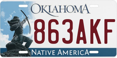 OK license plate 863AKF