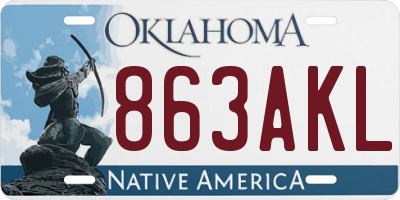 OK license plate 863AKL