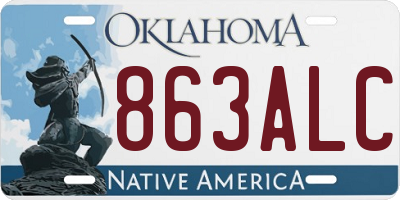 OK license plate 863ALC