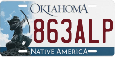 OK license plate 863ALP
