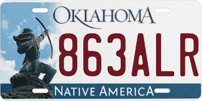 OK license plate 863ALR