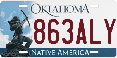 OK license plate 863ALY