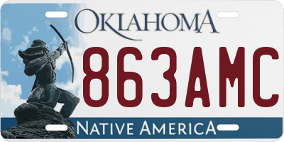 OK license plate 863AMC