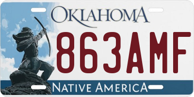 OK license plate 863AMF
