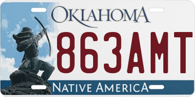 OK license plate 863AMT