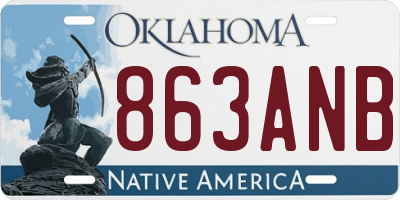 OK license plate 863ANB