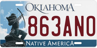 OK license plate 863ANO