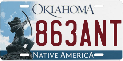 OK license plate 863ANT