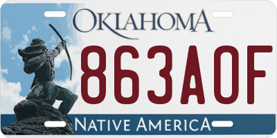 OK license plate 863AOF