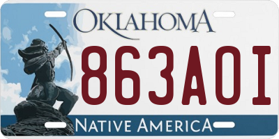 OK license plate 863AOI