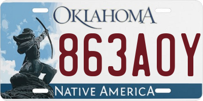 OK license plate 863AOY