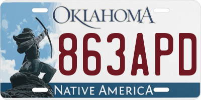 OK license plate 863APD