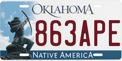 OK license plate 863APE