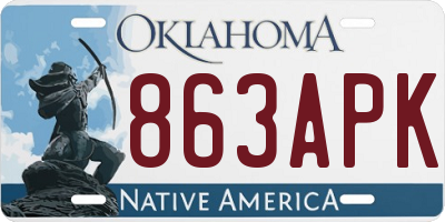 OK license plate 863APK