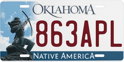 OK license plate 863APL