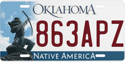 OK license plate 863APZ