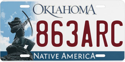 OK license plate 863ARC