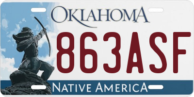 OK license plate 863ASF