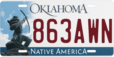 OK license plate 863AWN
