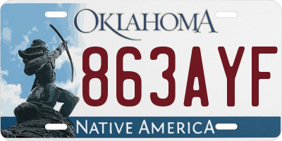OK license plate 863AYF