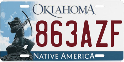 OK license plate 863AZF
