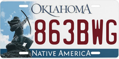 OK license plate 863BWG