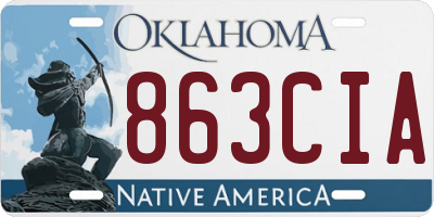 OK license plate 863CIA