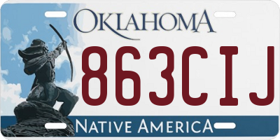 OK license plate 863CIJ