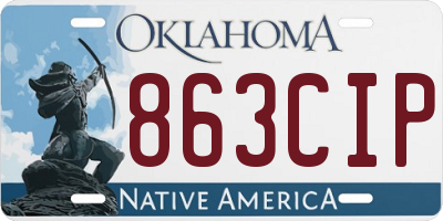 OK license plate 863CIP