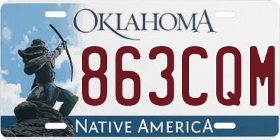 OK license plate 863CQM