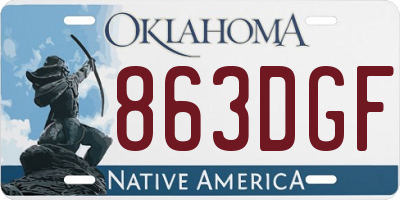 OK license plate 863DGF
