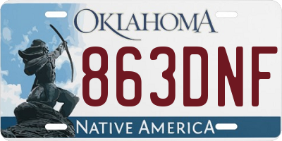 OK license plate 863DNF
