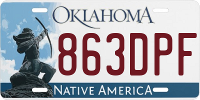 OK license plate 863DPF