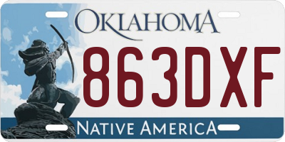 OK license plate 863DXF