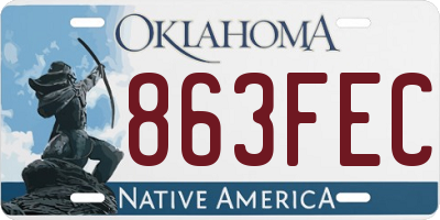 OK license plate 863FEC