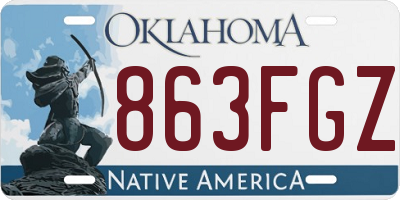 OK license plate 863FGZ