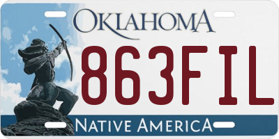 OK license plate 863FIL